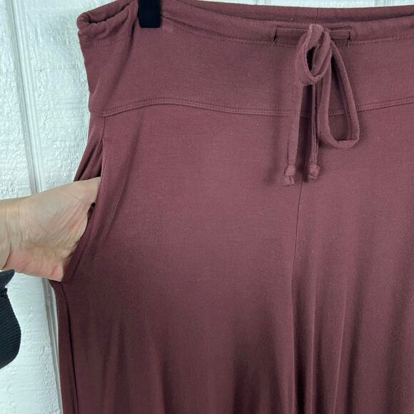 Barefoot Dreams Luxe Milk Jersey Pajama Pants Sleep Lounge Women Burgundy Small - Picture 2 of 6